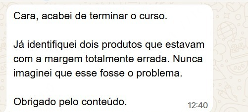 Depoimento de aluno — Varejo / Loja física e online